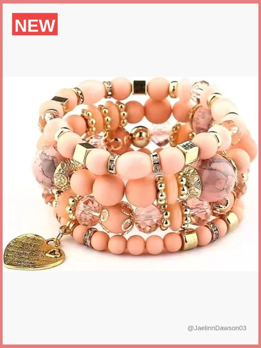 Beaded Bracelet Set Stackable Boho Trendy Multilayer Crystal Accents Stretch